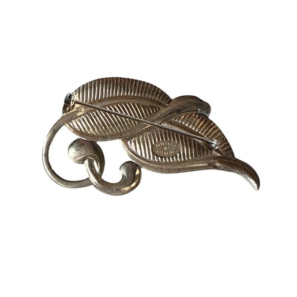 Vintage Danecraft Sterling Silver Leaf Brooch Pin Elegant Nature-Inspired - Picture 5 of 9